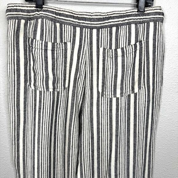 Old Navy Sz Large High-Waisted Striped Linen Blend Wide Leg Pants - Picture 7 of 13